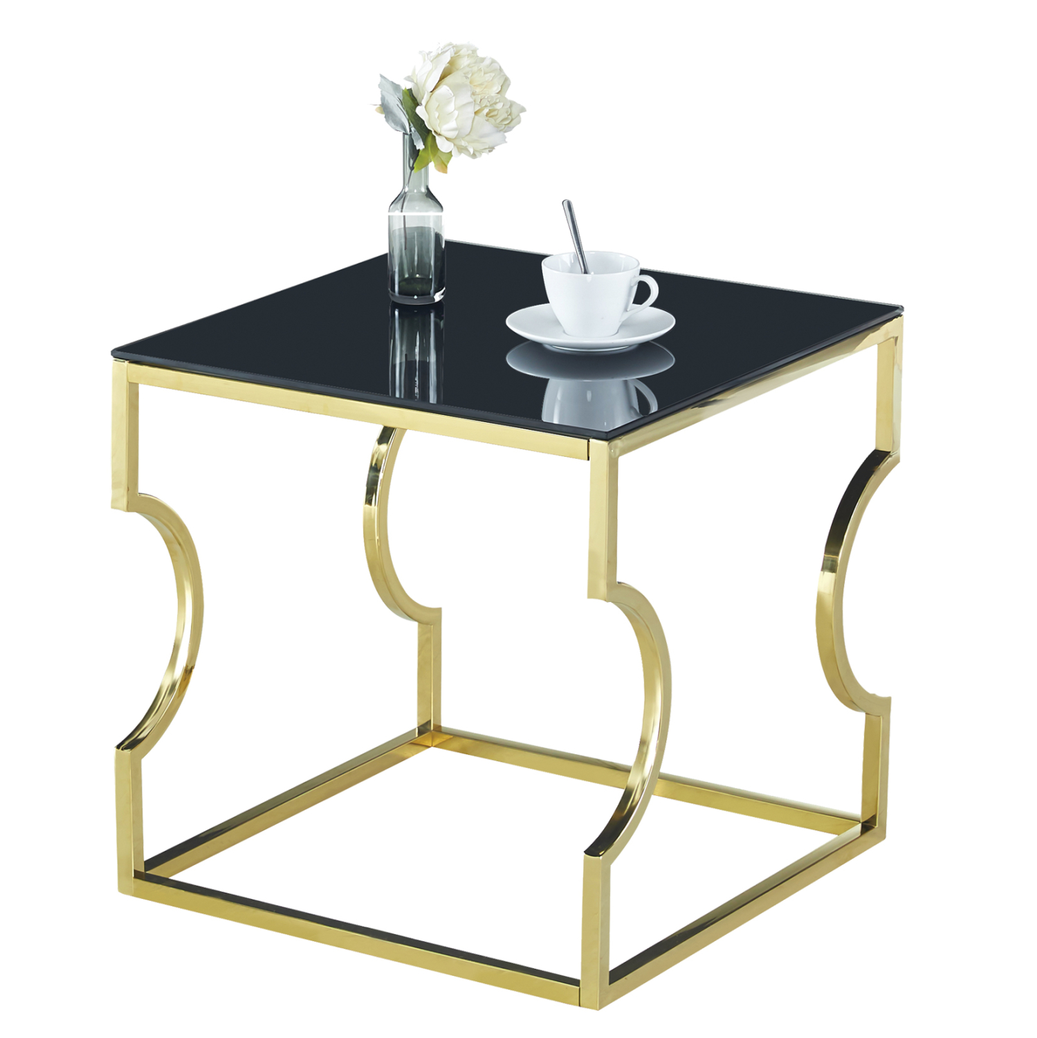 boithitiko-trapezaki-fb9861602-me-mayro- ΒΟΗΘΗΤΙΚΟ ΤΡΑΠΕΖΑΚΙ AMARA HM8616.02 ΜΕ ΜΑΥΡΟ ΓΥΑΛΙ ΚΑΙ ΕΠΙΧΡΥΣΗ ΒΑΣΗ 55X55X55 EK. - Image 1