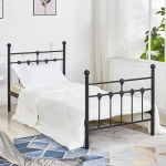 ΚΡΕΒΑΤΙ ΜΕΤΑΛΛΙΚΟ KAMIL 90x190 εκ. ΜΑΥΡΟ ΧΡΩΜΑ HM574.01
