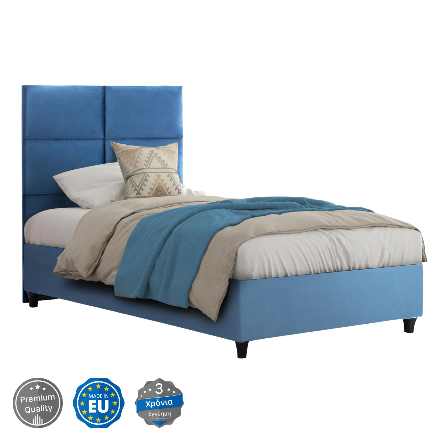 krebati-milo-mple-beloydo-fb965209-gia-s ΚΡΕΒΑΤΙ MILO ΜΠΛΕ ΒΕΛΟΥΔΟ HM652.09 ΓΙΑ ΣΤΡΩΜΑ 90x200 εκ. - Image 1