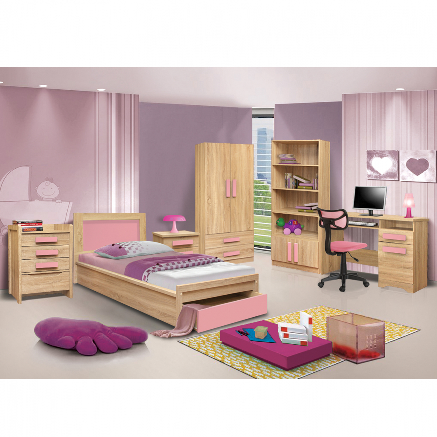 paidiko-domatio-playroom-sonama-roz ΠΑΙΔΙΚΟ ΔΩΜΑΤΙΟ PLAYROOM SONAMA-ΡΟΖ 48X40X39.2 cm - Image 1
