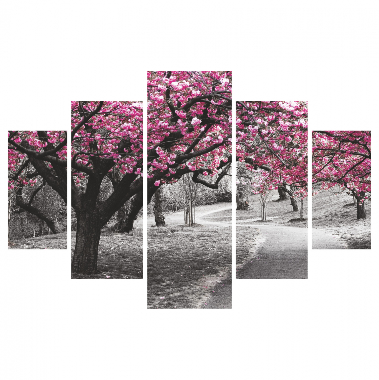 pinakas-pentaptycho-mdf-blooming-tree-82 ΠΙΝΑΚΑΣ ΠΕΝΤΑΠΤΥΧΟ MDF BLOOMING TREE 82Χ56x3 HM7207.04 - Image 1