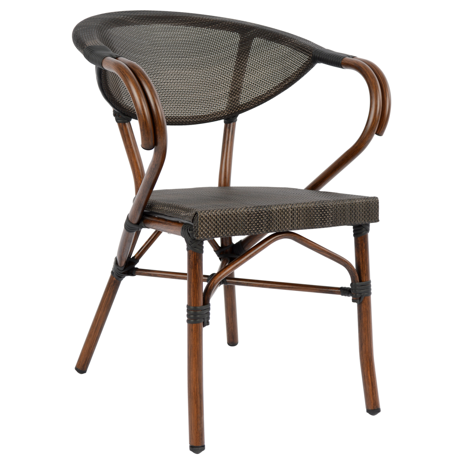 polythrona-aloyminioy-bamboo-kafe-me-tex ΠΟΛΥΘΡΟΝΑ ΑΛΟΥΜΙΝΙΟΥ CLAY BAMBOO LOOK ΚΑΦΕ ΜΕ TEXTLINE HM5025 60,5x59x81Υ - Image 1