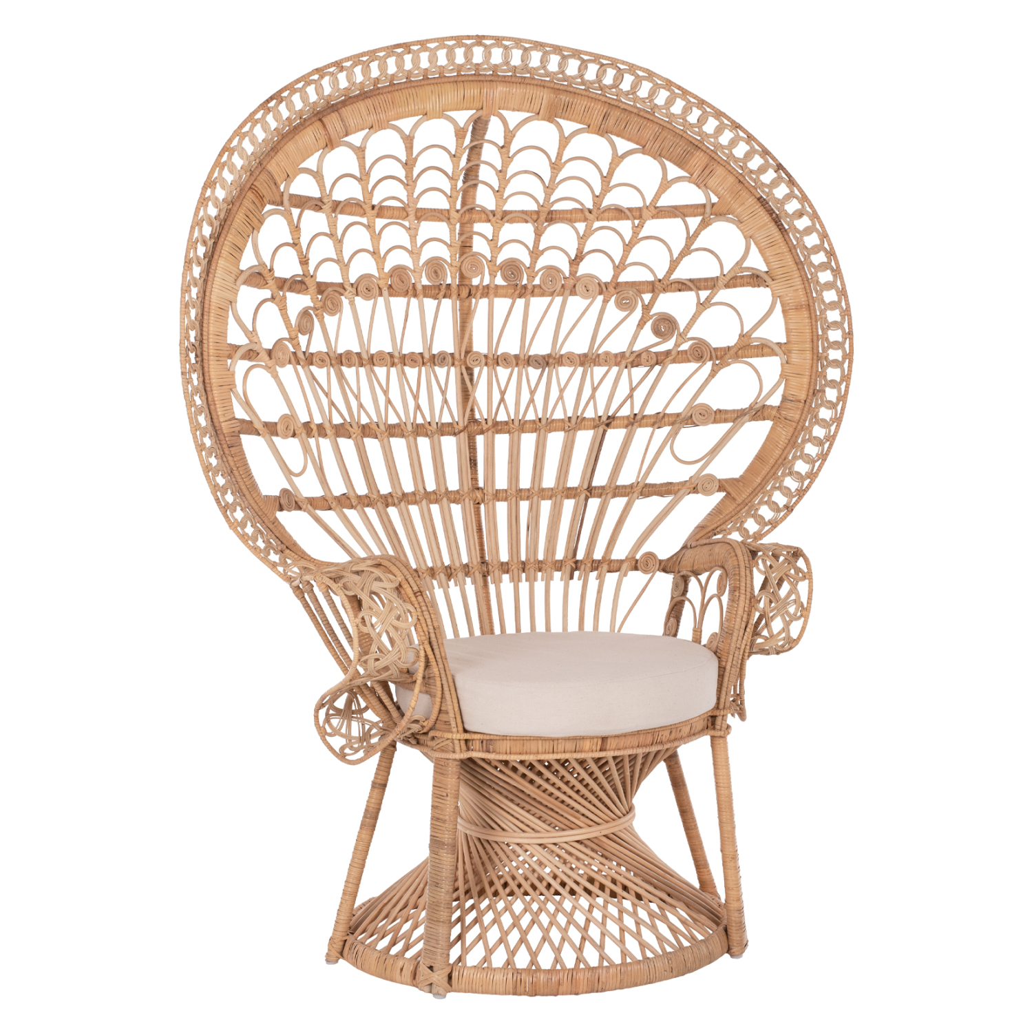 polythrona-fb99342-rattan-se-fysiko-maxi ΠΟΛΥΘΡΟΝΑ ROYAL PEACOCK Β' ΔΙΑΛΟΓΗΣ HM9342 RATTAN ΣΕ ΦΥΣΙΚΟ 114x72x150Yεκ. - Image 1