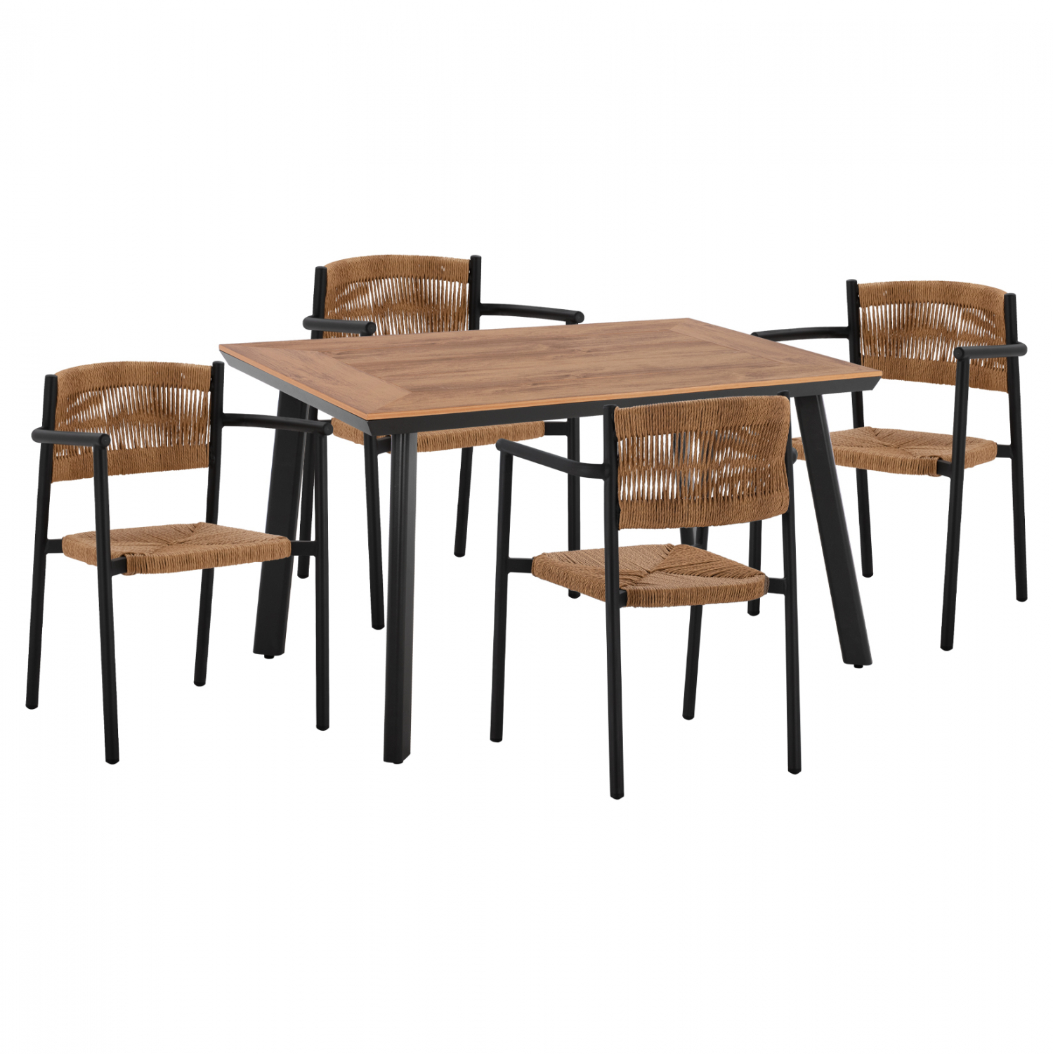 set-trapezaria-5tmch-me-trapezi-polywood ΣΕΤ ΤΡΑΠΕΖΑΡΙΑ 5ΤΜΧ ΜΕ ΤΡΑΠΕΖΙ POLYWOOD 120Χ80 & ΠΟΛΥΘΡΟΝΕΣ ΑΝΘΡΑΚΙ HM11430 - Image 1