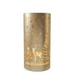 ΓΥΑΛΙΝΗ ΒΑΣΗ ΚΥΛΙΝΔΡΙΚΗ ΧΡΥΣΗ ΜΕ LED 10Χ10Χ20ΕΚ