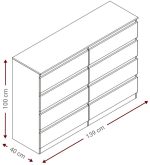 Συρταριέρα Juniper 8S-Leuko - Image 3