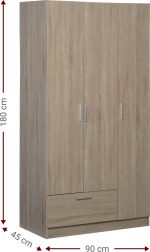 Ντουλάπα Wilson 3DS τρίφυλλη-Leuko - Image 3