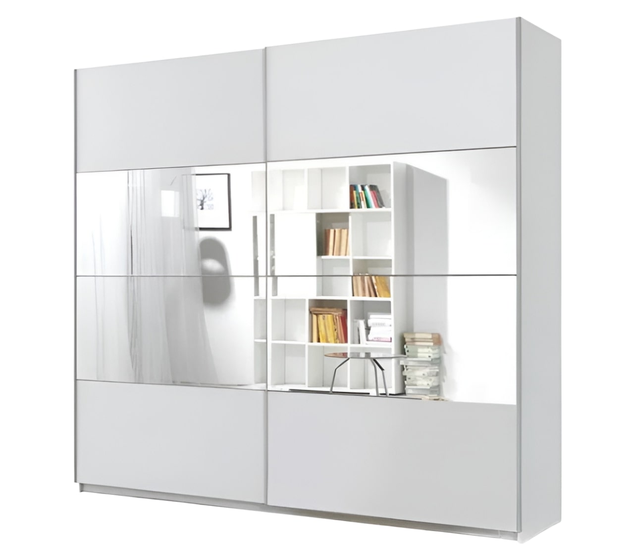 yufskg7pv4ibwxx00pdsvqq1j3n7 Ντουλάπα Συρόμενη Delta II-221 x 61 x 210 εκ.-Λευκό - Image 1
