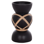ΔΙΑΚΟΣΜΗΤΙΚΟ ΒΑΖΟ ΔΑΠΕΔΟΥ MAYNARD HM4672.01S TERRACOTTA ΜΑΥΡΟ-RATTAN Φ27.5x50Υ