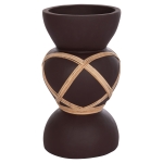 ΔΙΑΚΟΣΜΗΤΙΚΟ ΒΑΖΟ ΔΑΠΕΔΟΥ MAYNARD HM4672.07S TERRACOTTA ΣΟΚΟΛΑΤΙ-RATTAN Φ27.5x50Υεκ
