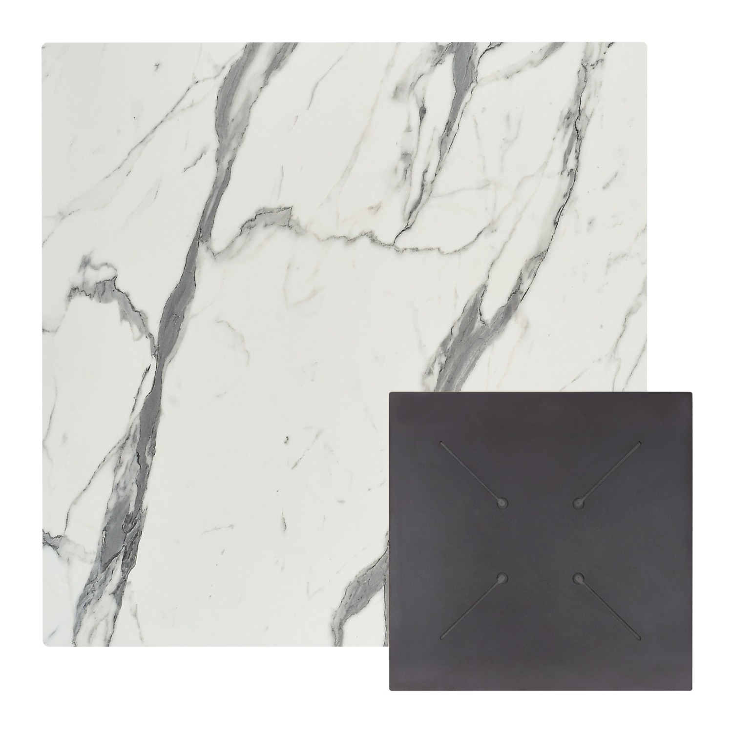 epifaneia-trapezioy-tetragoni-hpl-fb9583 ΕΠΙΦΑΝΕΙΑ ΤΡΑΠΕΖΙΟΥ ΤΕΤΡΑΓΩΝΗ HPL HM5839.31 WHITE MARBLE 80x80εκ - Image 1