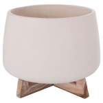 ΓΛΑΣΤΡΑ ΕΣ.ΧΩΡΟΥ FRELLO HM4674.02L ΛΕΥΚΟ FIBER CEMENT--TEAK ΒΑΣΗ 29x29x23,5Υεκ.