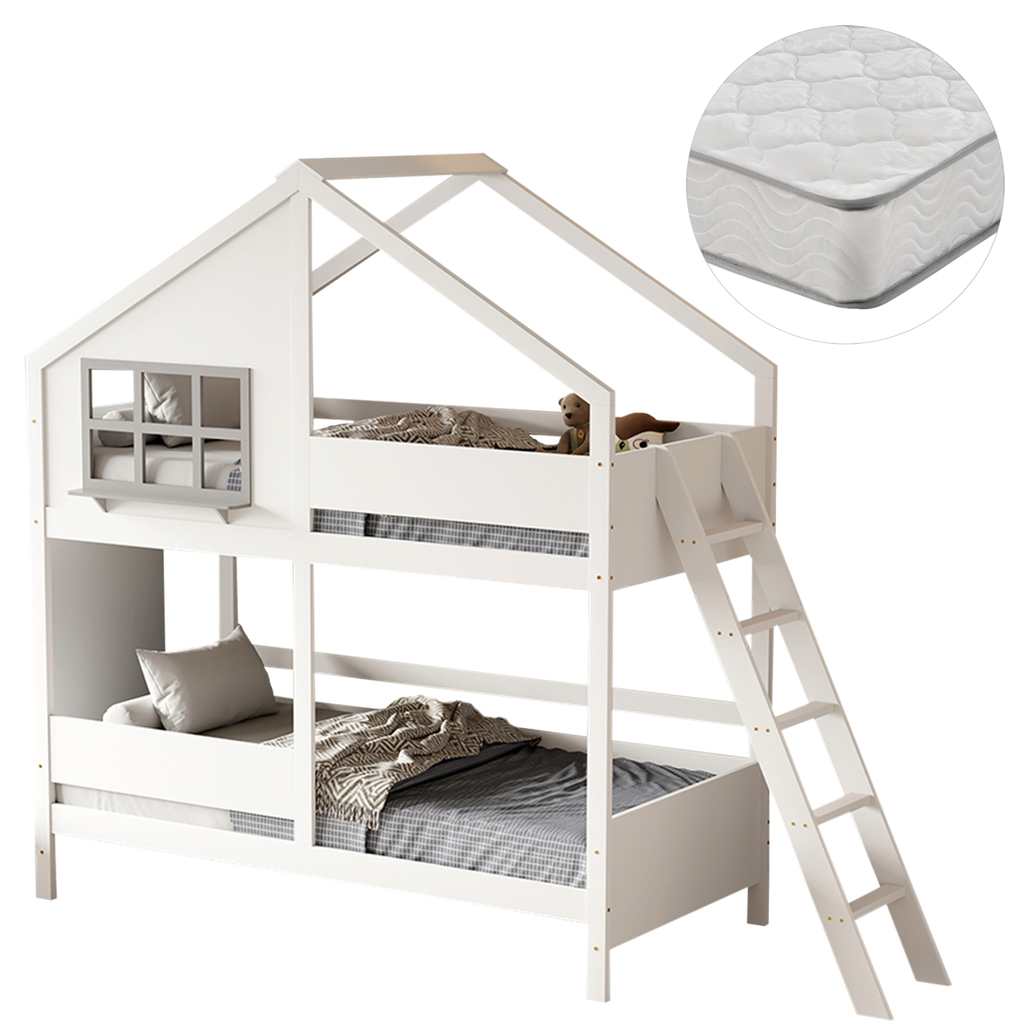 koyketa-paidiki-me-2-stromata-fb921316-x ΚΟΥΚΕΤΑ ΠΑΙΔΙΚΗ ΜΕ 2 ΣΤΡΩΜΑΤΑ COMBO HM21316 ΞΥΛΟ ΠΕΥΚΟΥ ΛΕΥΚΟ--ΣΤΡΩΜΑΤΑ 90x190εκ - Image 1