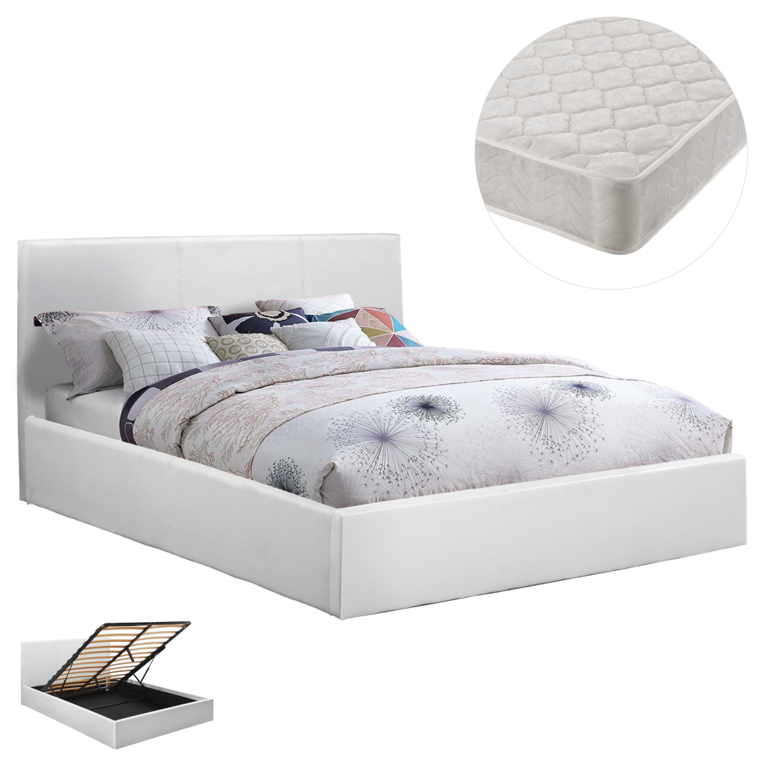 krebati-diplo-stroma-fb92127101-leyko-pu ΚΡΕΒΑΤΙ ΔΙΠΛΟ & ΣΤΡΩΜΑ 150x200εκ BOBBI HM21271.01 ΛΕΥΚΟ PU ΜΕ ΑΠΟΘ.ΧΩΡΟ - Image 1