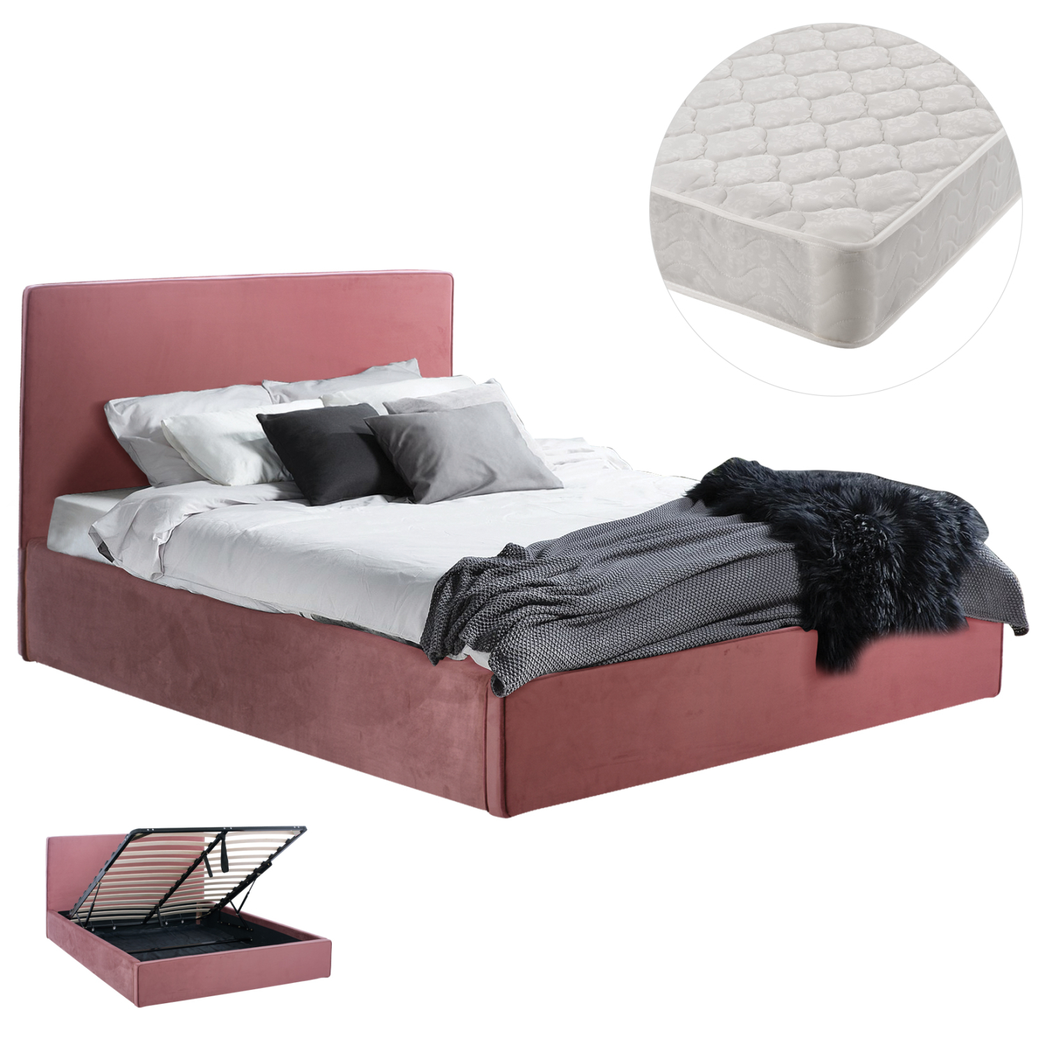 krebati-diplo-stroma-fb92127302-sapio-mi ΚΡΕΒΑΤΙ ΔΙΠΛΟ & ΣΤΡΩΜΑ ALLIE HM21273.02 ΣΑΠΙΟ ΜΗΛΟ ΒΕΛΟΥΔΟ ΜΕ ΑΠΟΘ.ΧΩΡΟ--ΓΙΑ 160x200εκ - Image 1