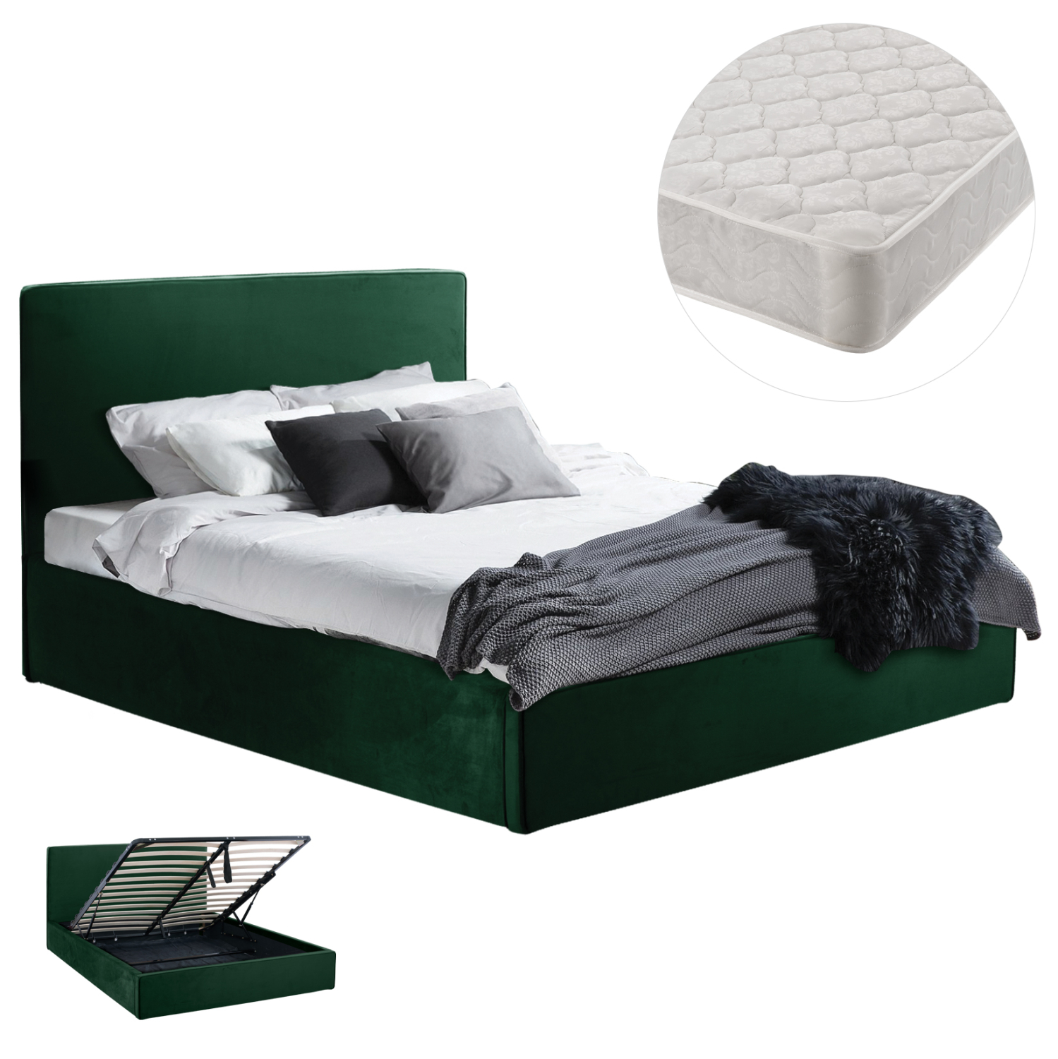 krebati-diplo-stroma-fb92127303-kypariss ΚΡΕΒΑΤΙ ΔΙΠΛΟ & ΣΤΡΩΜΑ ALLIE HM21273.03 ΚΥΠΑΡΙΣΣΙ ΒΕΛΟΥΔΟ ΜΕ ΑΠΟΘ.ΧΩΡΟ--160x200εκ - Image 1