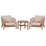 LOUNGE ΣΕΤ SANJI HM21214 ΤΡΑΠΕΖΙ & 2 ΠΟΛΥΘΡΟΝΕΣ--ΞΥΛΟ ΑΚΑΚΙΑΣ-ΑΛΟΥΜΙΝΙΟ-ΣΧΟΙΝΙ