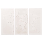 ΠΙΝΑΚΑΣ 3-ΠΤΥΧΟΣ WORLD MAP SANTORINI HM4504 MDF ΣΕ ΥΠΟΛΕΥΚΟ ΧΡΩΜΑ 180x4(πάχος)x120Υεκ.
