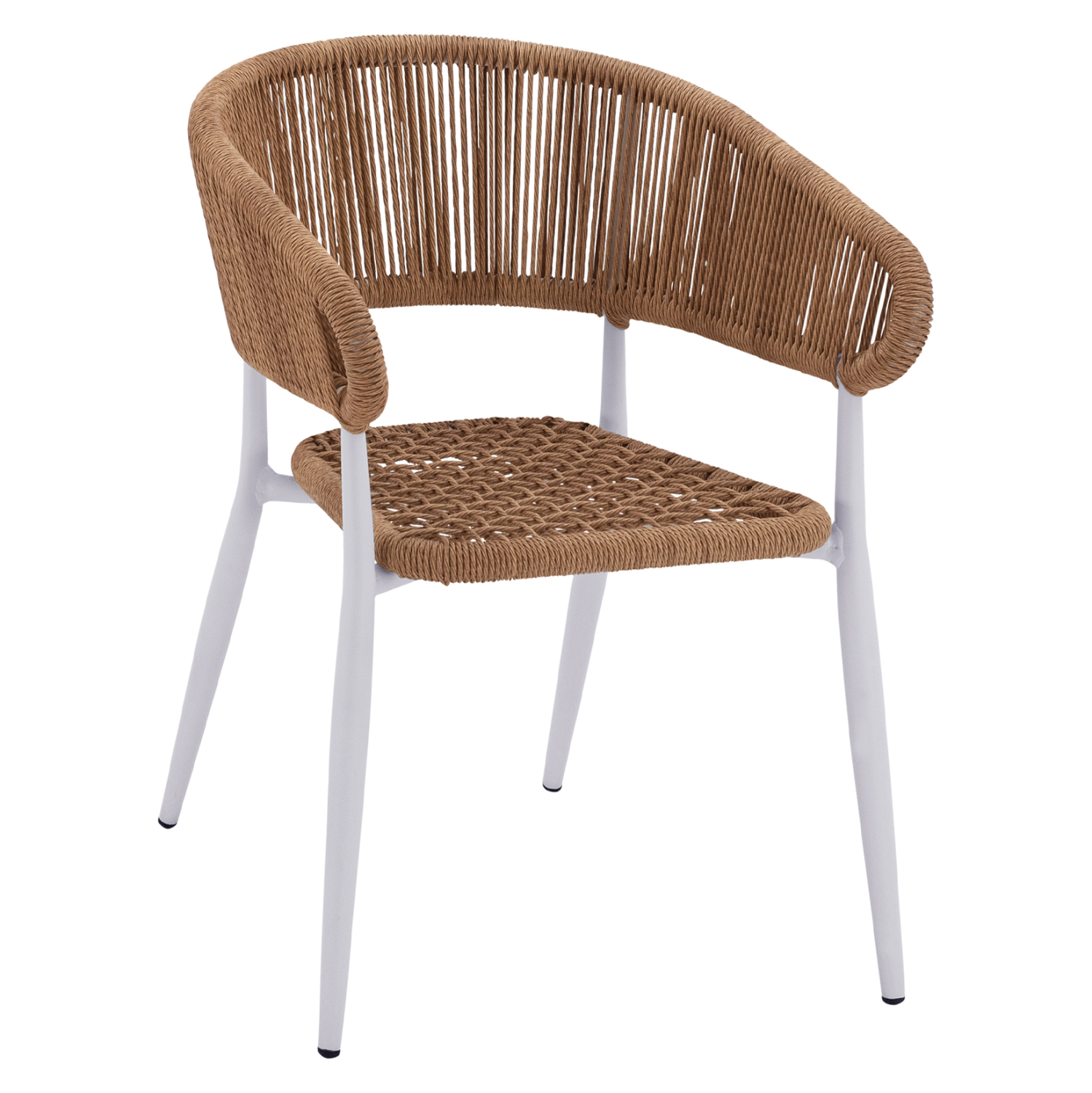 polythrona-aloyminioy-fb9578312-leyki-sy ΠΟΛΥΘΡΟΝΑ ΑΛΟΥΜΙΝΙΟΥ EULO HM5783.12 ΛΕΥΚΗ-ΣΥΝΘΕΤΙΚΟ RATTAN ΜΠΕΖ 55,5x63,5x78Υεκ. - Image 1