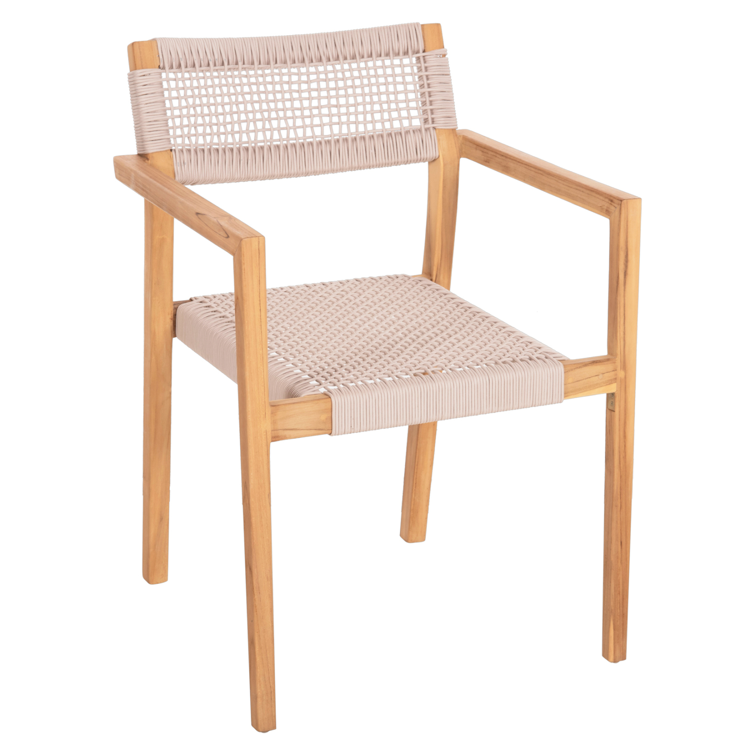 polythrona-fb9963707-xylo-teak-fysiko-mp ΠΟΛΥΘΡΟΝΑ CHARLOTTE HM9637.07 ΞΥΛΟ TEAK ΦΥΣΙΚΟ & ΜΠΕΖ ΣΧΟΙΝΙ 58x61x81Yεκ. - Image 1