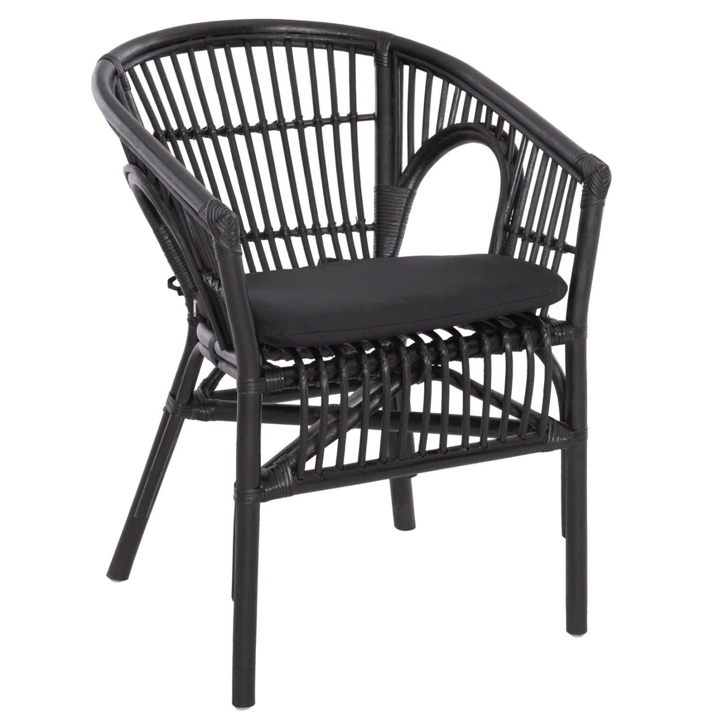 polythrona-fb9992903-rattan-maxilari-se- ΠΟΛΥΘΡΟΝΑ DAMPAR HM9929.03 RATTAN & ΜΑΞΙΛΑΡΙ ΣΕ ΜΑΥΡΟ 58x63x79Υεκ. - Image 1
