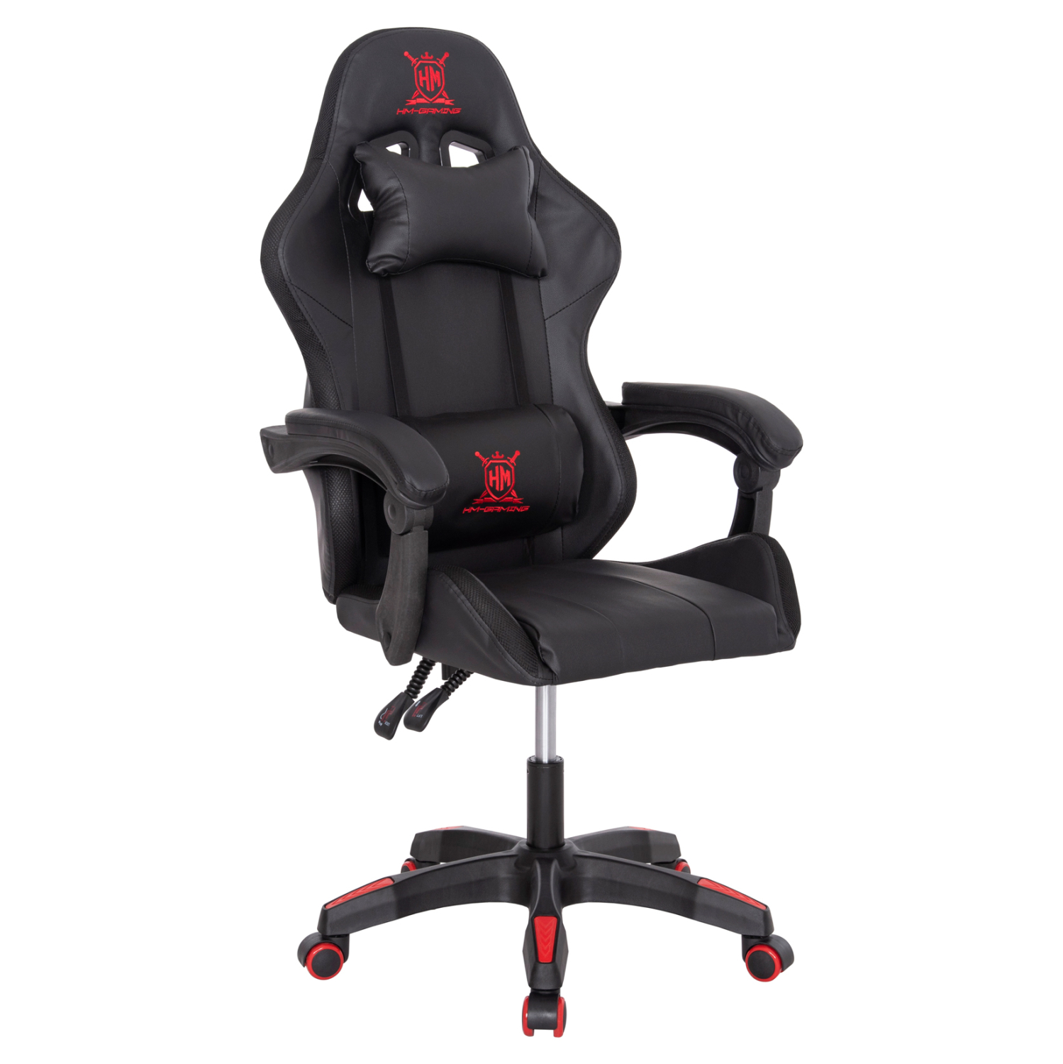 polythrona-gaming-fb9120301-mayro-kokkin ΠΟΛΥΘΡΟΝΑ GAMING DARREN HM1203.01 ΜΑΥΡΟ-ΚΟΚΚΙΝΟ PVC 58.5x100x120Υεκ. - Image 1