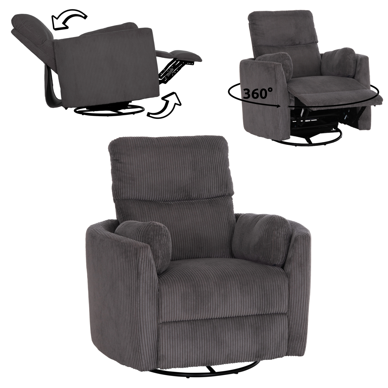 polythrona-thilasmoy-relax-fb9330001-gkr ΠΟΛΥΘΡΟΝΑ ΘΗΛΑΣΜΟΥ/RELAX VELMORA HM3300.01 ΓΚΡΙ ΚΟΤΛΕ ΥΦΑΣΜΑ 100x90x100Υεκ - Image 1