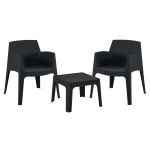 ΣΕΤ 3ΤΜΧ ΠΟΛΥΠΡΟΠΥΛΕΝΙΟΥ SLEEK HM21267.02 ΤΡΑΠΕΖΑΚΙ & 2 ΠΟΛΥΘΡΟΝΕΣ-ΜΑΥΡΟ