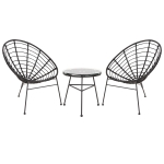 ΣΕΤ ΕΞΩΤΕΡΙΚΟΥ ΧΩΡΟΥ 3ΤΜΧ ALLEGRA HM21047.12 ΜΑΥΡΟ ΣΥΝΘ.RATTAN & ΜΕΤΑΛΛΟ