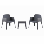 ΣΕΤ 3ΤΜΧ ΠΟΛΥΠΡΟΠΥΛΕΝΙΟΥ SLEEK HM21267.10 ΤΡΑΠΕΖΑΚΙ & 2 ΠΟΛΥΘΡΟΝΕΣ-ΓΚΡΙ