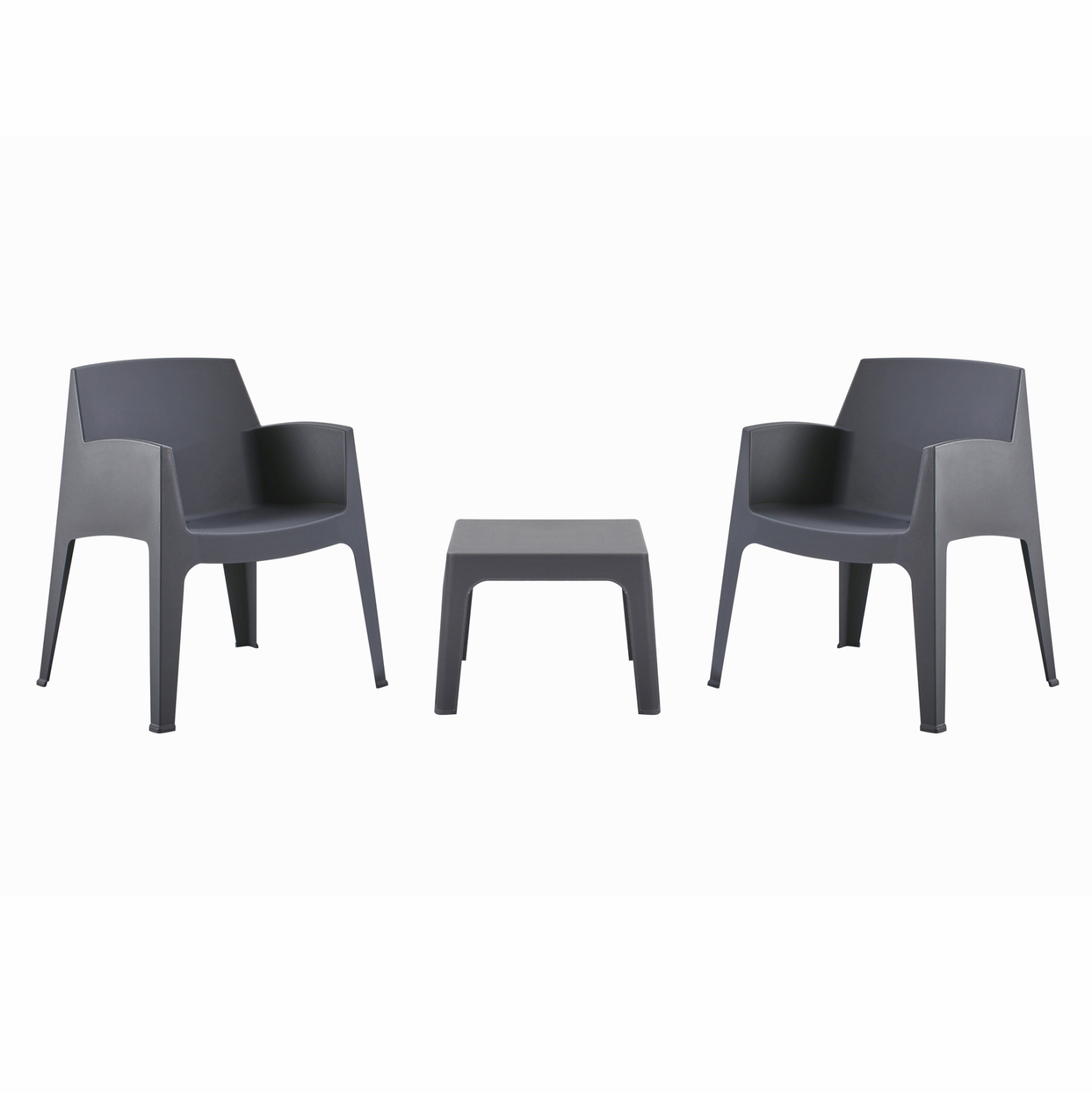 set-lounge-polypropylenioy-fb92126710-tr ΣΕΤ 3ΤΜΧ ΠΟΛΥΠΡΟΠΥΛΕΝΙΟΥ SLEEK HM21267.10 ΤΡΑΠΕΖΑΚΙ & 2 ΠΟΛΥΘΡΟΝΕΣ-ΓΚΡΙ - Image 1