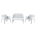 ΣΕΤ ΣΑΛΟΝΙ ΕΞ.ΧΩΡΟΥ 4ΤΜΧ SLEEK HM21268.01 ΛΕΥΚΟ ΠΟΛΥΠΡΟΠΥΛΕΝΙΟ