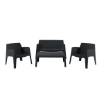 ΣΕΤ ΣΑΛΟΝΙ ΕΞ.ΧΩΡΟΥ 4ΤΜΧ SLEEK HM21268.02 ΜΑΥΡΟ ΠΟΛΥΠΡΟΠΥΛΕΝΙΟ