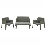 ΣΕΤ ΣΑΛΟΝΙ ΕΞ.ΧΩΡΟΥ 4ΤΜΧ SLEEK HM21268.05 DARK OLIVE GREEN ΠΟΛΥΠΡΟΠΥΛΕΝΙΟ
