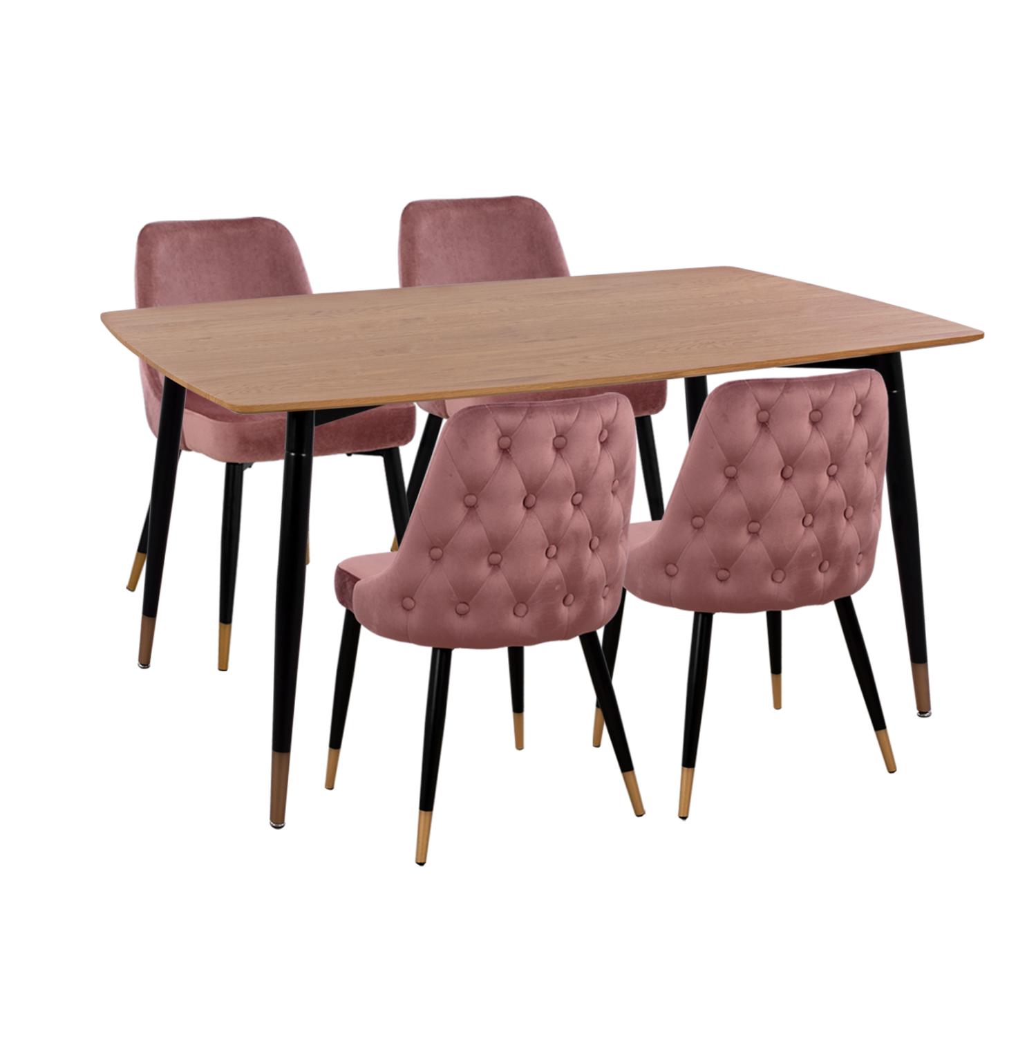 set-trapezarias-5tmch-fb91119802-mdf-top ΣΕΤ ΤΡΑΠΕΖΑΡΙΑΣ 5ΤΜΧ JOLIE HM11198.02 MDF TOP-ΒΕΛΟΥΔΟ ΣΑΠΙΟ ΜΗΛΟ & ΜΕΤΑΛΛΟ ΜΑΥΡΟ - Image 1