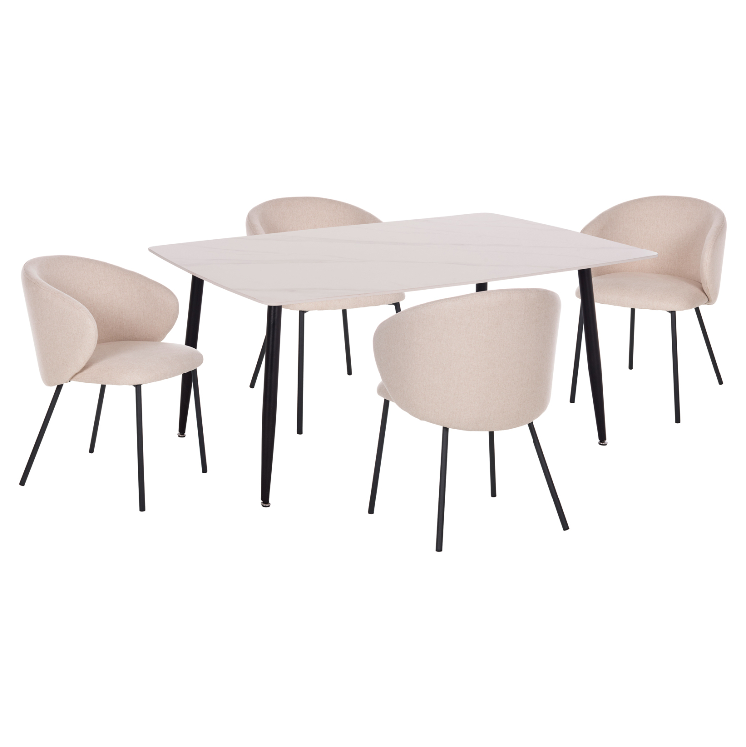 set-trapezarias-5tmch-fb92106901-trapezi ΣΕΤ ΤΡΑΠΕΖΑΡΙΑΣ 5ΤΜΧ RAVEN HM21069.01 ΚΕΡΑΜΙΚΟ TOP ΛΕΥΚΟ ΜΑΡΜΑΡΟ & 4 ΚΑΡΕΚΛΕΣ - Image 1