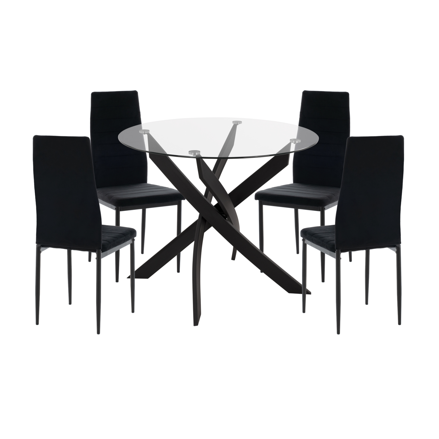 set-trapezarias-5tmch-fb92119904-gyali-m ΣΕΤ ΤΡΑΠΕΖΑΡΙΑΣ 5ΤΜΧ LADY HM21199.04 ΓΥΑΛΙ--ΜΕΤΑΛΛΟ & ΒΕΛΟΥΔΟ ΣΕ ΜΑΥΡΟ - Image 1