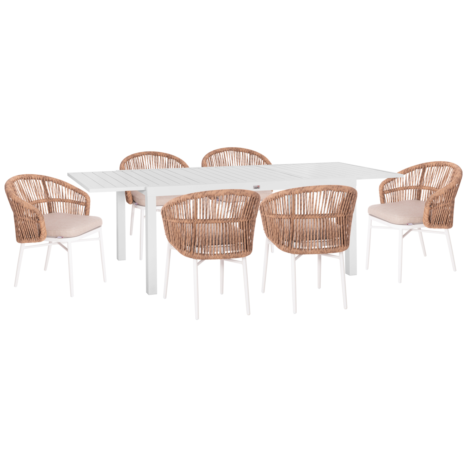 set-trapezarias-exchoroy-7tmch-fb9211310 ΣΕΤ ΤΡΑΠΕΖΑΡΙΑΣ ΕΞ.ΧΩΡΟΥ 7ΤΜΧ KRUM HM21148 ΛΕΥΚΟ ΑΛΟΥΜΙΝΙΟ-P.E.RATTAN - Image 1