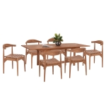 ΣΕΤ ΤΡΑΠΕΖΑΡΙΑΣ DONNY HM21292 ΤΡΑΠΕΖΙ ΕΠΕΚΤΕΙΝΟΜΕΝΟ & 6 ΠΟΛΥΘΡΟΝΕΣ--ΤΕΑΚ