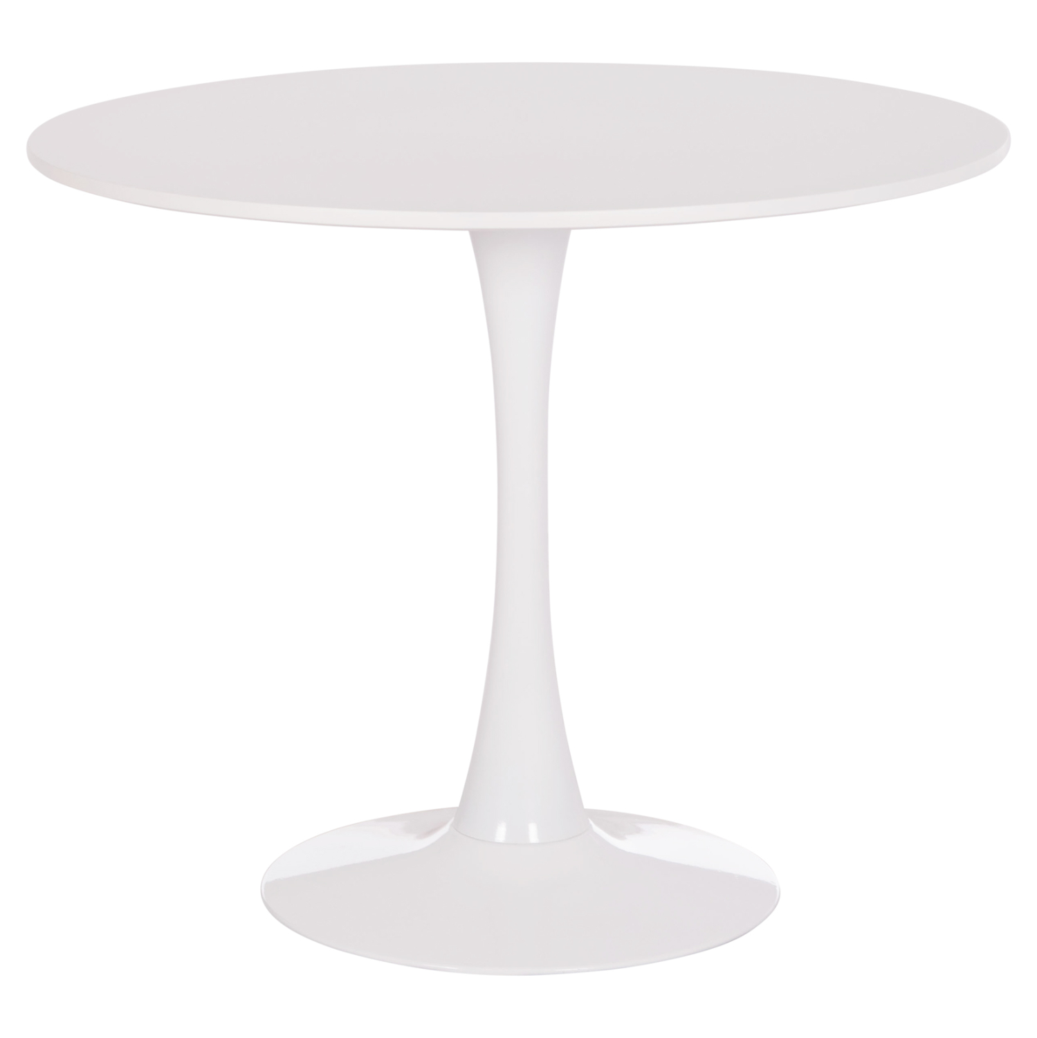 trapezi-stroggylo-fb91814101-mdf-top-bas ΤΡΑΠΕΖΙ ΣΤΡΟΓΓΥΛΟ BROLIN HM18141.01 MDF TOP-ΒΑΣΗ ΜΕΤΑΛΛΙΚΗ--ΛΕΥΚΟ Φ90x73Υεκ - Image 1