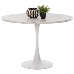 ΤΡΑΠΕΖΙ ΤΡΑΠΕΖΑΡΙΑΣ ROLLO HM9422.11 ΣΤΡΟΓΓΥΛΟ WHITE MARBLE Φ120x74Yεκ.