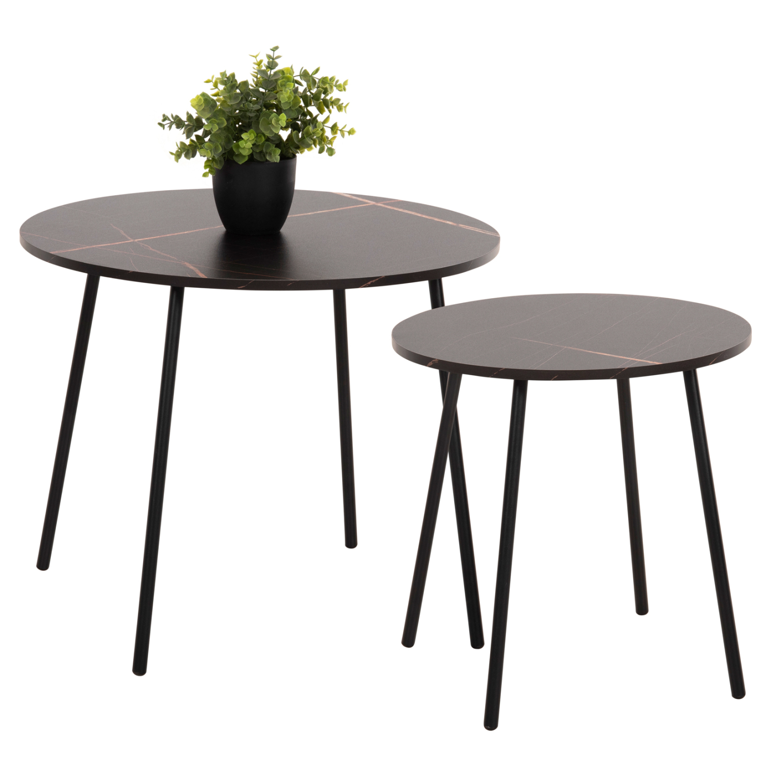 trapezia-salonioy-2tmch-fb9987813-melami ΤΡΑΠΕΖΙΑ ΣΑΛΟΝΙΟΥ 2ΤΜΧ CUPPER HM9878.13 ΜΕΛΑΜΙΝΗ ΜΑΥΡΟ ΜΑΡΜΑΡΟ-ΜΑΥΡΟ ΜΕΤΑΛΛΟ - Image 1