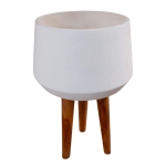 ΓΛΑΣΤΡΑ ΕΣΩΤ.ΧΩΡΟΥ QUAN HM4680.02L FIBER CEMENT ΛΕΥΚΟ--ΒΑΣΗ TEAK Φ40x85Υεκ