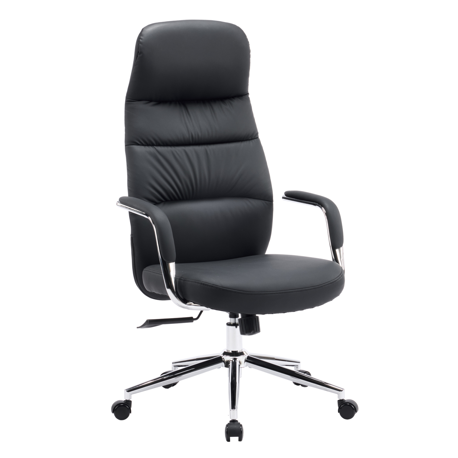 karekla-grafeioy-fb91835501-mayro-pu-der ΚΑΡΕΚΛΑ ΓΡΑΦΕΙΟΥ TEETER HM18355.01 ΜΑΥΡΟ PU ΔΕΡΜΑ--ΒΑΣΗ ΧΡΩΜΙΟΥ 67x66x121Υεκ - Image 1
