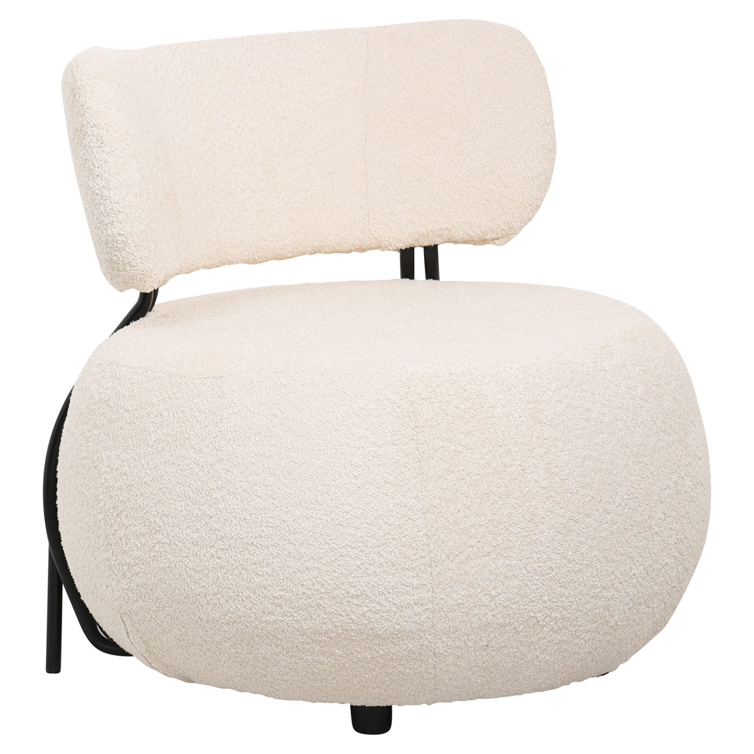 polythrona-stroggyli-fb9959806-ekroy-mpo ΠΟΛΥΘΡΟΝΑ ΣΤΡΟΓΓΥΛΗ KARSEN HM9598.06 ΕΚΡΟΥ ΜΠΟΥΚΛΕ ΥΦΑΣΜΑ 75x75x75Υ εκ. - Image 1