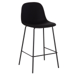 ΣΚΑΜΠΟ ΜΠΑΡ VINCENT HM9298.24 ΜΕΣΑΙΟΥ ΥΨΟΥΣ-ΜΑΥΡΟ ΥΦΑΣΜΑ-ΜΕΤΑΛΛΙΚΑ ΠΟΔΙΑ 43x50x92,5Υεκ