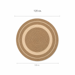 Ψάθινο Χαλί Rattan δίχρωμο Φ120εκ. - Image 2