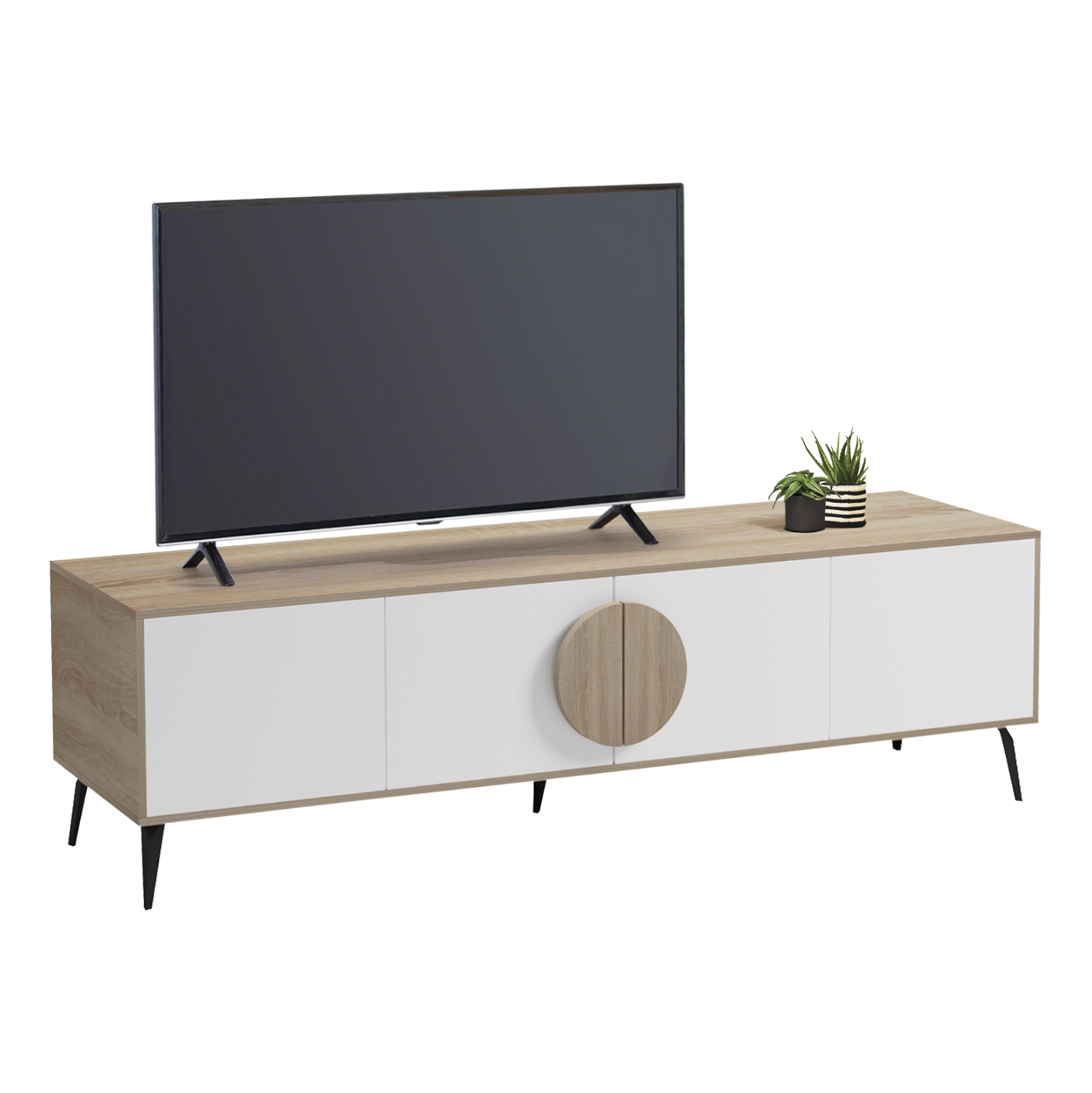epiplo-tileorasis-fb91837011-melamini-so ΕΠΙΠΛΟ ΤΗΛΕΟΡΑΣΗΣ SAVORE HM18370.11 ΜΕΛΑΜΙΝΗ SONAMA/ΛΕΥΚΟ 180Χ35.5Χ51Υεκ. - Image 1
