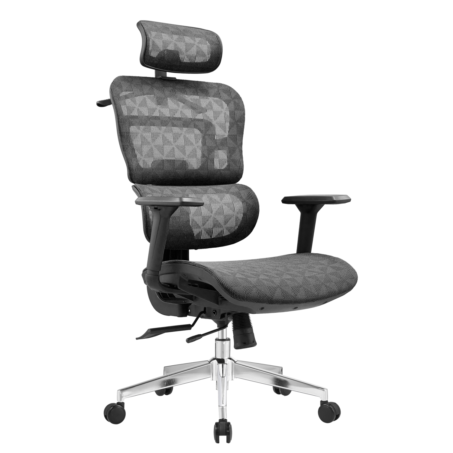 karekla-grafeioy-fb9121501-mayro-mesh-ba ΚΑΡΕΚΛΑ ΓΡΑΦΕΙΟΥ MODEN HM1215.01 ΜΑΥΡO MESH--ΒΑΣΗ ΧΡΩΜΙΟΥ 68x69x126Υεκ - Image 1