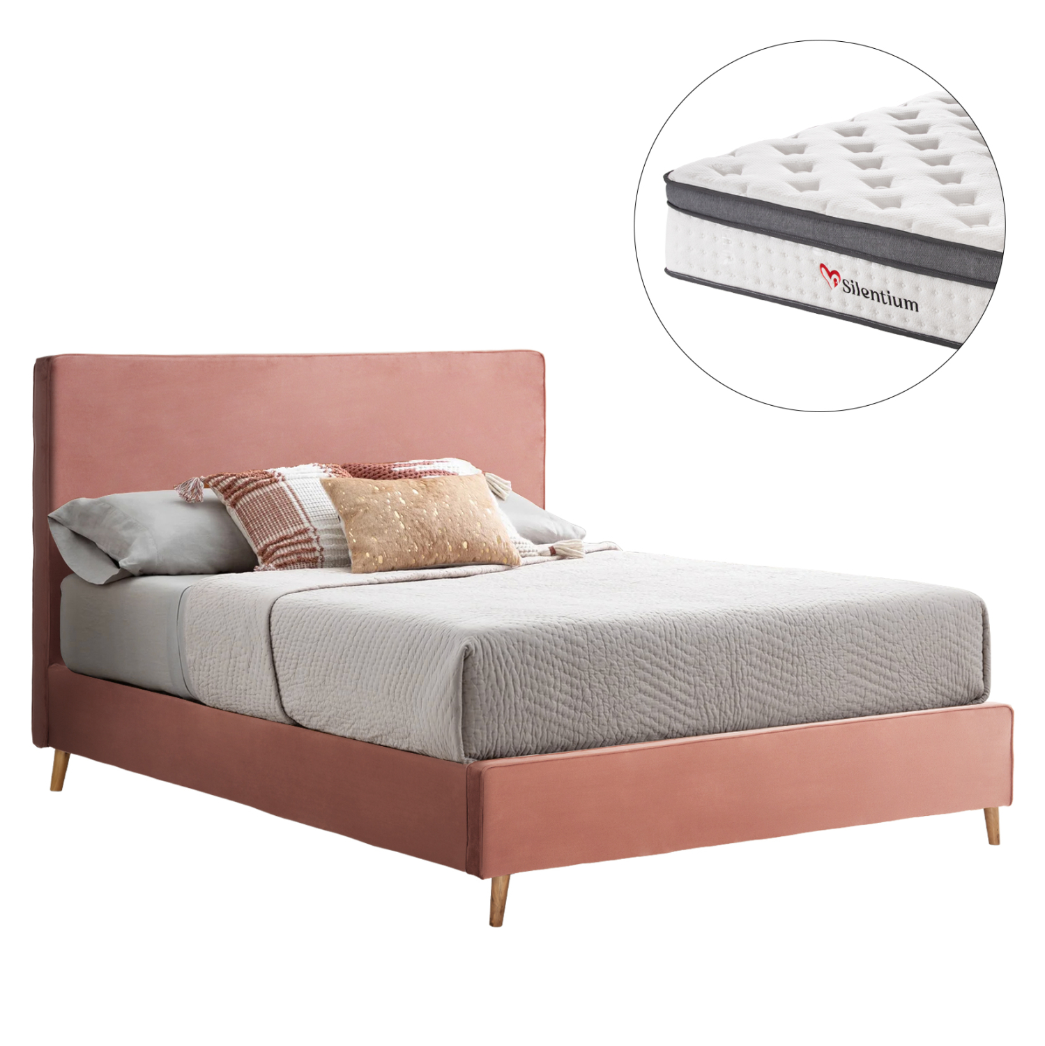 krebati-diplo-me-stroma-fb91081012-sapio ΚΡΕΒΑΤΙ ΔΙΠΛΟ ΜΕ ΣΤΡΩΜΑ INDRA HM10810.12 ΣΑΠΙΟ ΜΗΛΟ ΒΕΛΟΥΔΟ--ΓΙΑ ΣΤΡΩΜΑ 160x200εκ - Image 1
